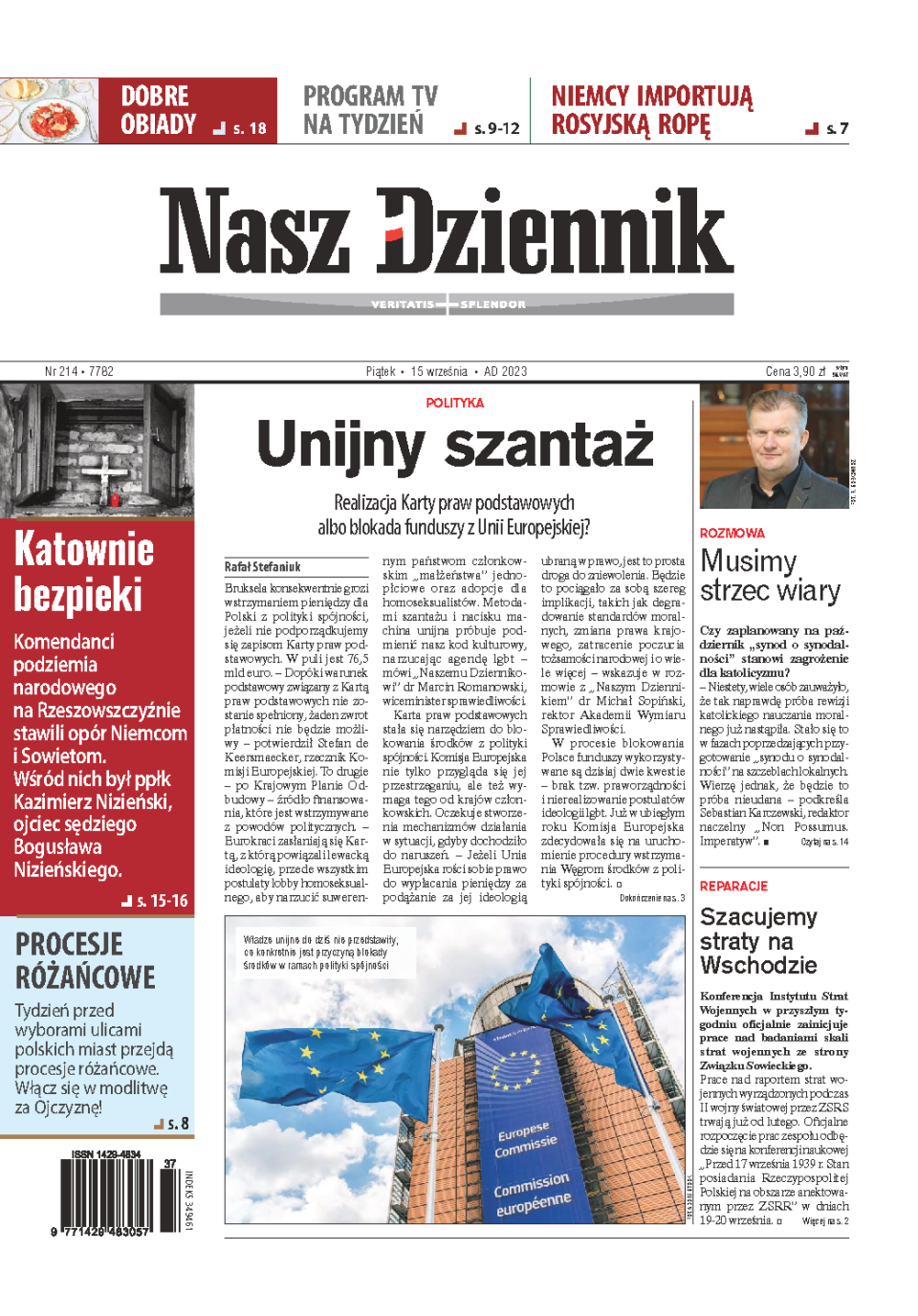 Nasz Dziennik z dnia 15.09.2023 wydanie PDF
