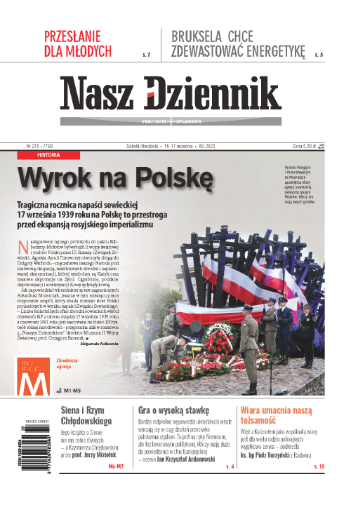 Nasz Dziennik z dnia 16.09.2023 wydanie PDF