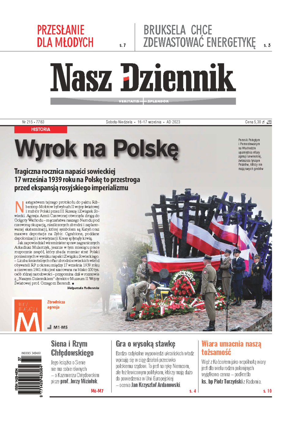Nasz Dziennik z dnia 16.09.2023 wydanie PDF