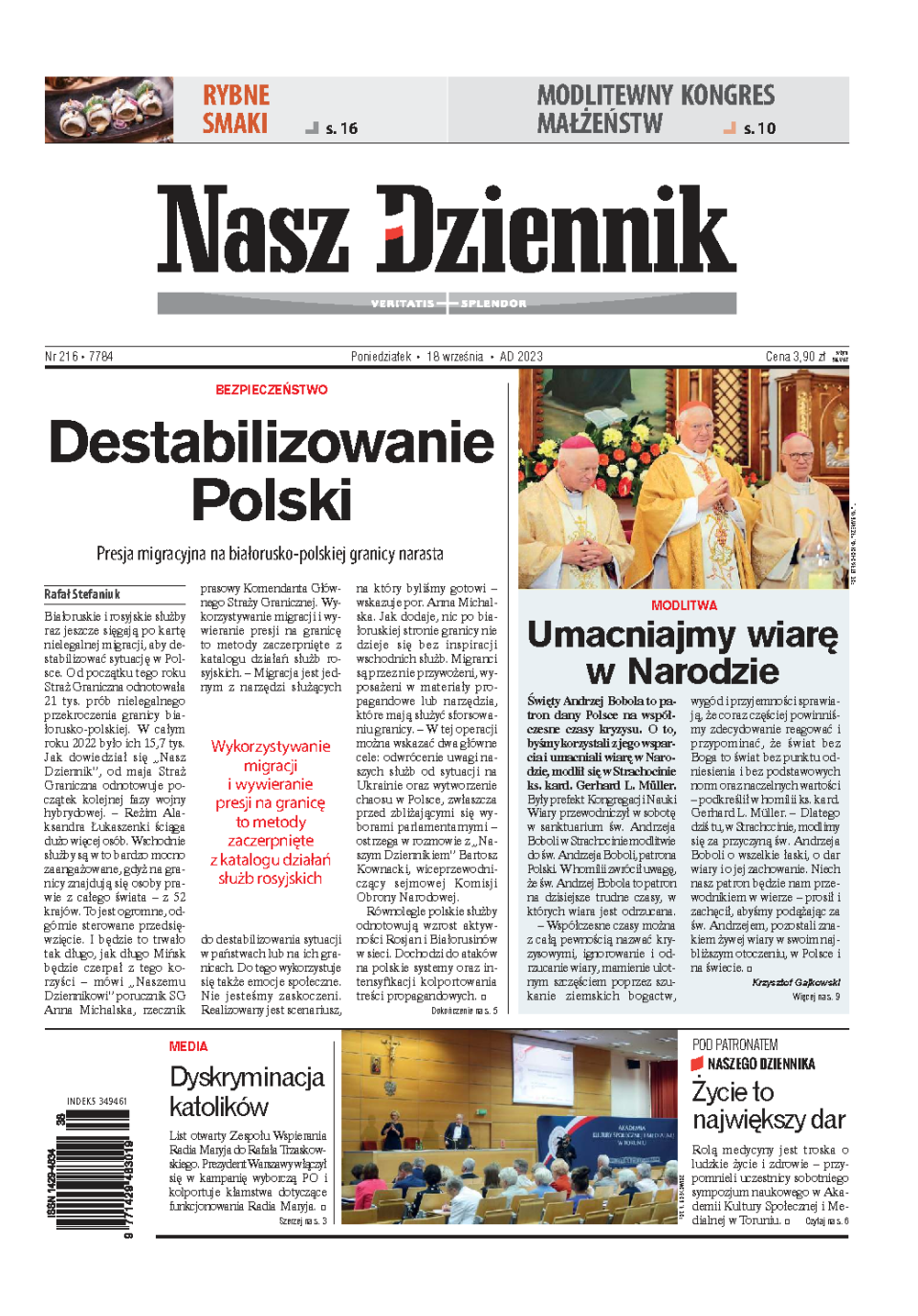 Nasz Dziennik z dnia 18.09.2023 wydanie PDF