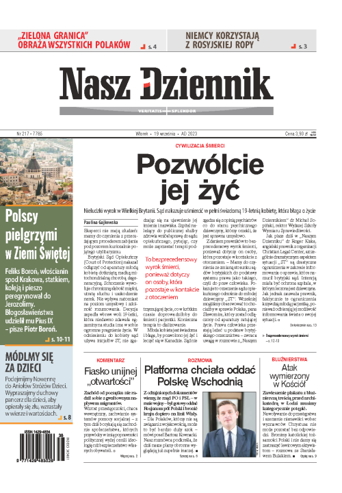 Nasz Dziennik z dnia 19.09.2023 wydanie PDF