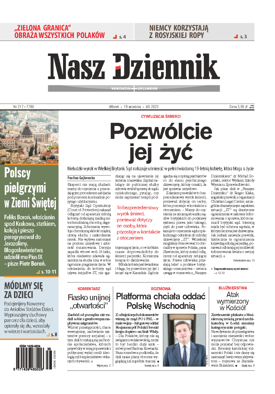 Nasz Dziennik z dnia 19.09.2023 wydanie PDF