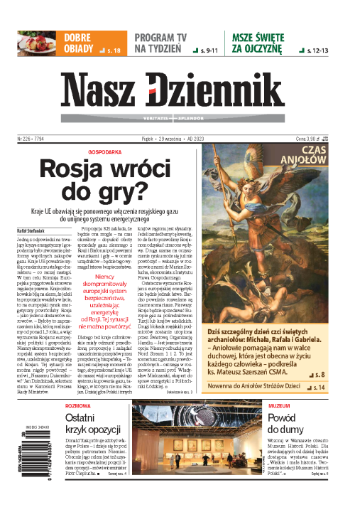 Nasz Dziennik z dnia 29.09.2023 wydanie PDF