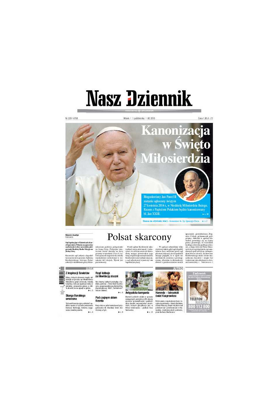 Nasz Dziennik z dnia 01.10.2013 wydanie PDF