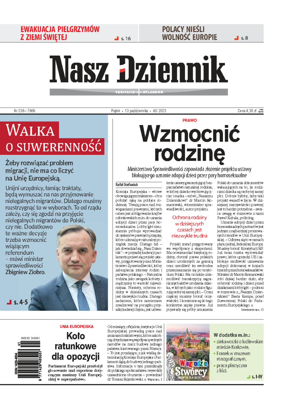 Nasz Dziennik z dnia 13.10.2023 wydanie PDF