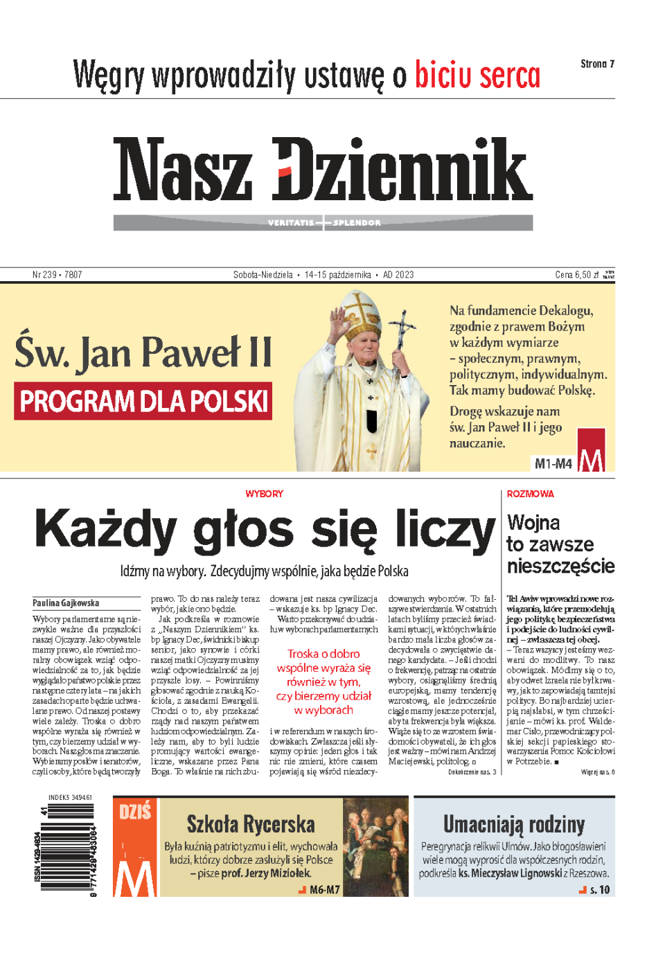 Nasz Dziennik z dnia 14.10.2023 wydanie PDF