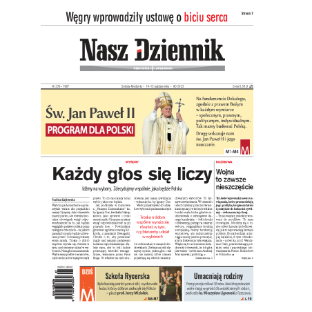 Nasz Dziennik z dnia 14.10.2023 wydanie PDF