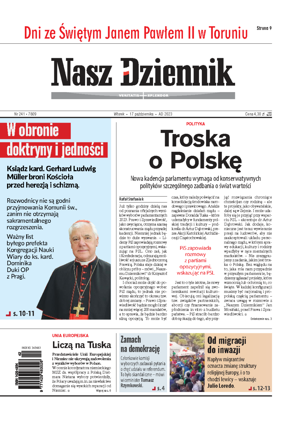 Nasz Dziennik z dnia 17.10.2023 wydanie PDF