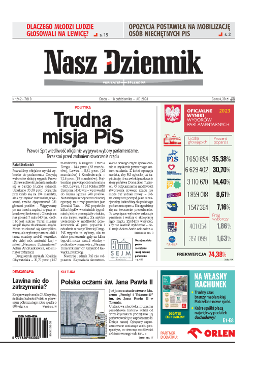 Nasz Dziennik z dnia 18.10.2023 wydanie PDF