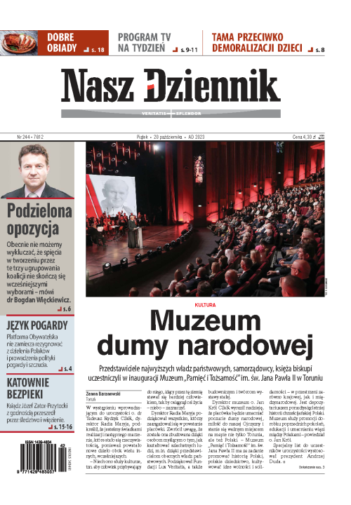 Nasz Dziennik z dnia 20.10.2023 wydanie PDF