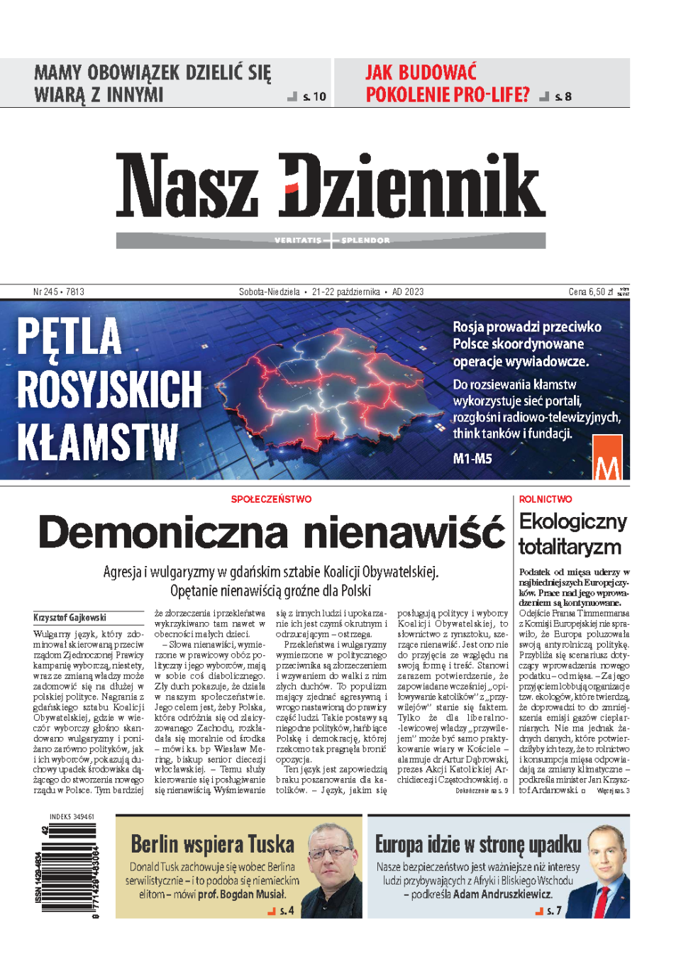 Nasz Dziennik z dnia 21.10.2023 wydanie PDF