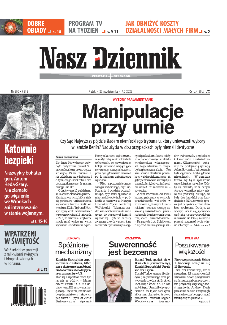 Nasz Dziennik z dnia 27.10.2023 wydanie PDF