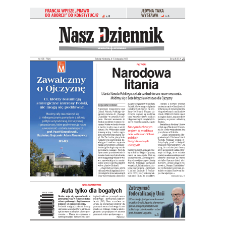 Nasz Dziennik z dnia 04.11.2023 wydanie PDF