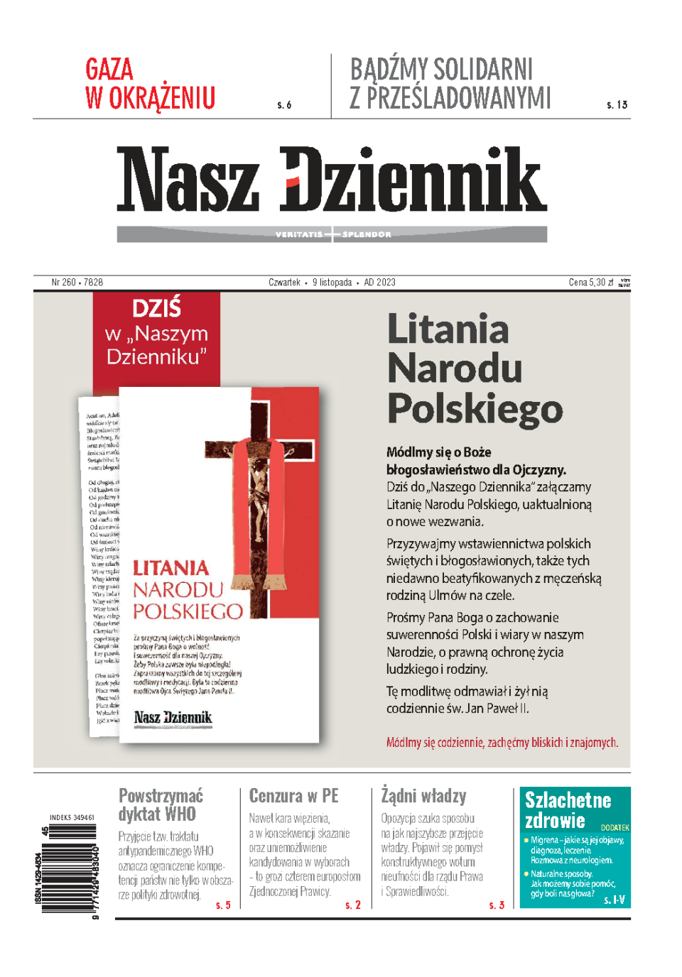 Nasz Dziennik z dnia 09.11.2023 wydanie PDF