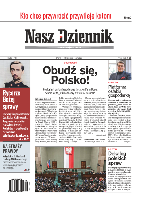 Nasz Dziennik z dnia 14.11.2023 wydanie PDF