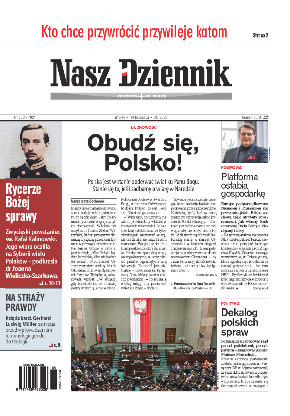 Nasz Dziennik z dnia 14.11.2023 wydanie PDF
