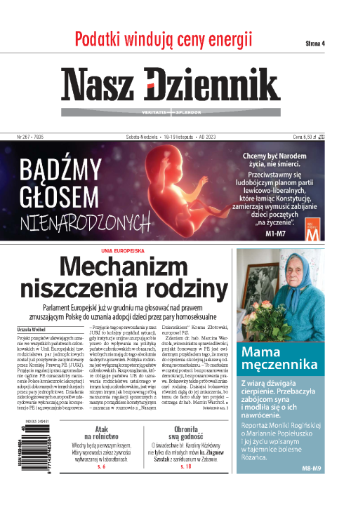 Nasz Dziennik z dnia 18.11.2023 wydanie PDF