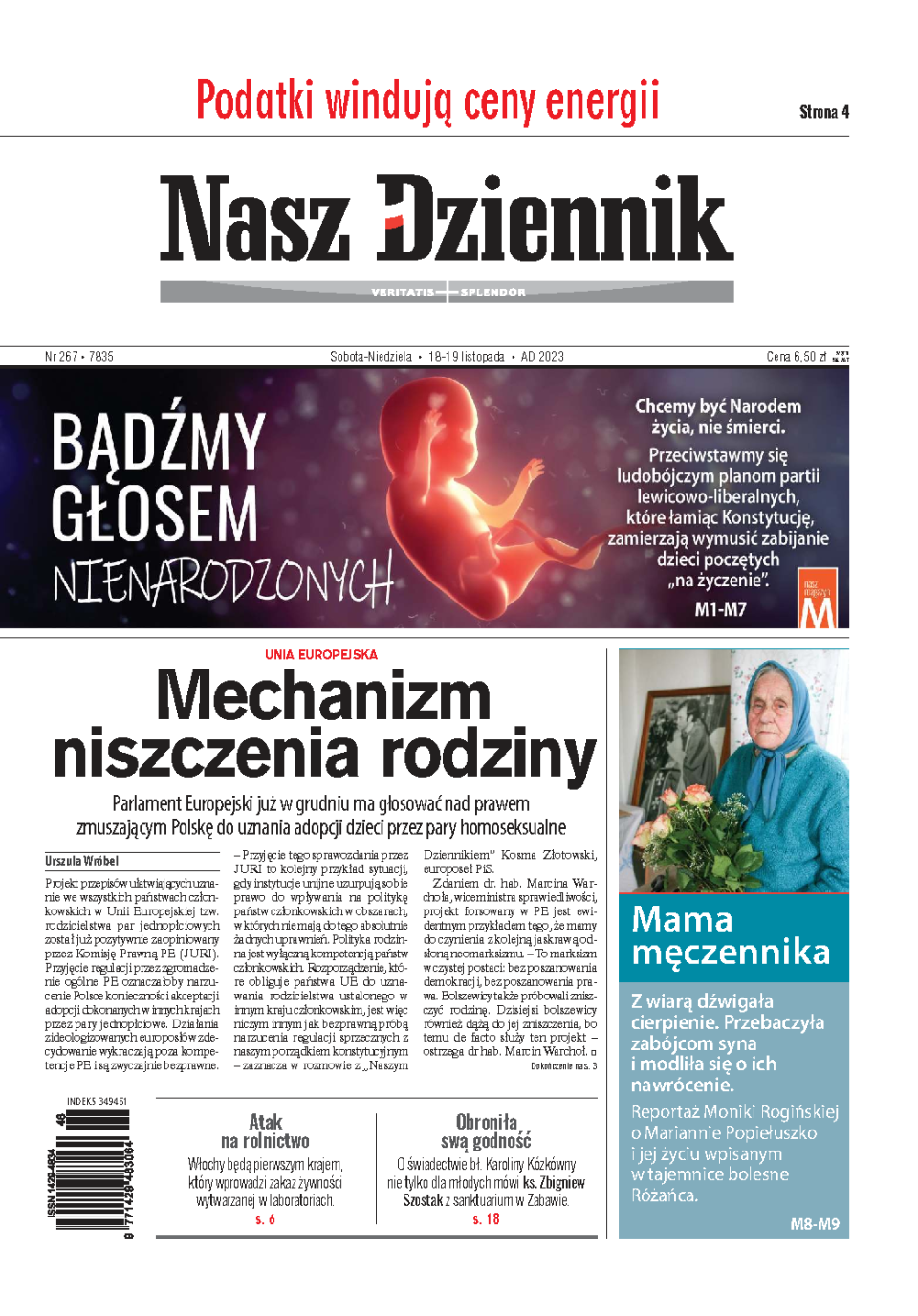 Nasz Dziennik z dnia 18.11.2023 wydanie PDF