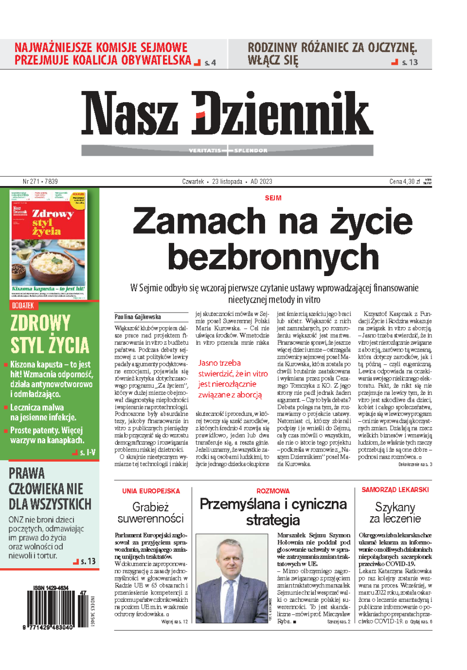 Nasz Dziennik z dnia 23.11.2023 wydanie PDF
