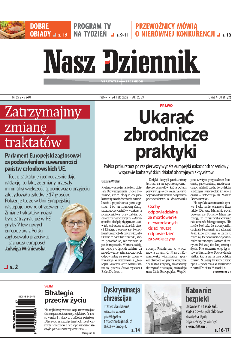 Nasz Dziennik z dnia 24.11.2023 wydanie PDF