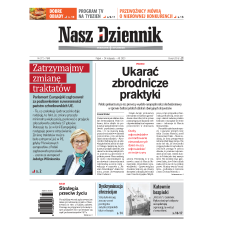 Nasz Dziennik z dnia 24.11.2023 wydanie PDF