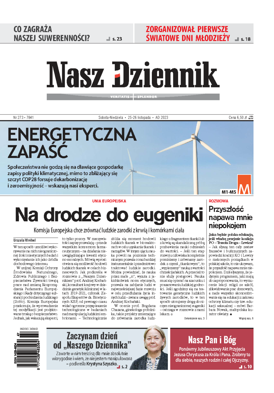 Nasz Dziennik z dnia 25.11.2023 wydanie PDF