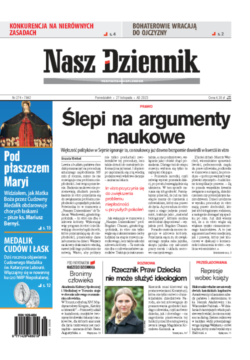 Nasz Dziennik z dnia 27.11.2023 wydanie PDF