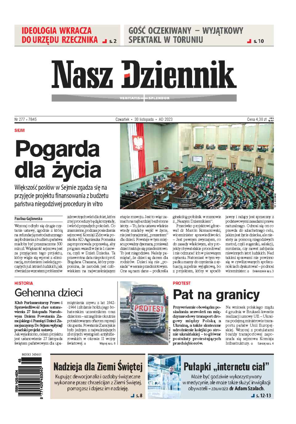 Nasz Dziennik z dnia 30.11.2023 wydanie PDF