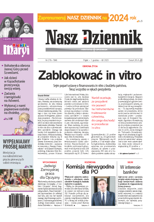 Nasz Dziennik z dnia 01.12.2023 wydanie PDF