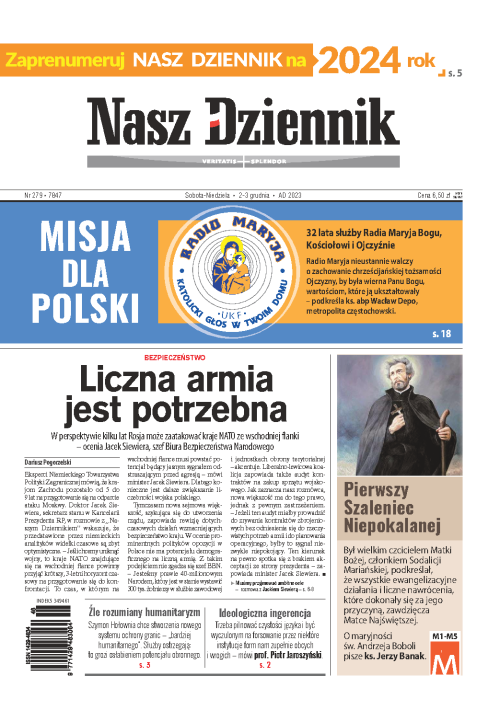 Nasz Dziennik z dnia 02.12.2023 wydanie PDF