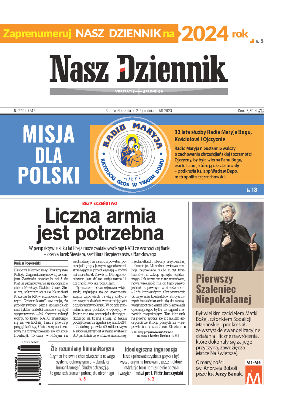 Nasz Dziennik z dnia 02.12.2023 wydanie PDF
