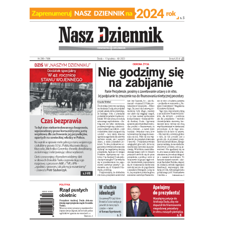 Nasz Dziennik z dnia 13.12.2023 wydanie PDF