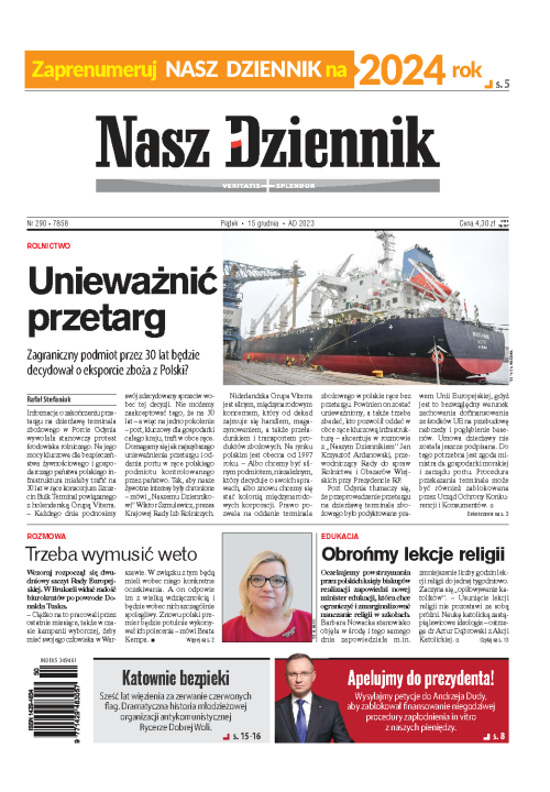 Nasz Dziennik z dnia 15.12.2023 wydanie PDF