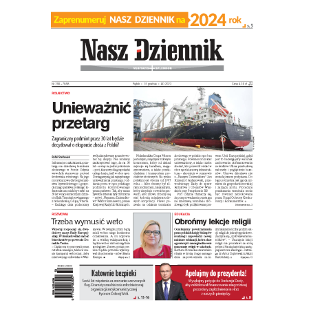 Nasz Dziennik z dnia 15.12.2023 wydanie PDF
