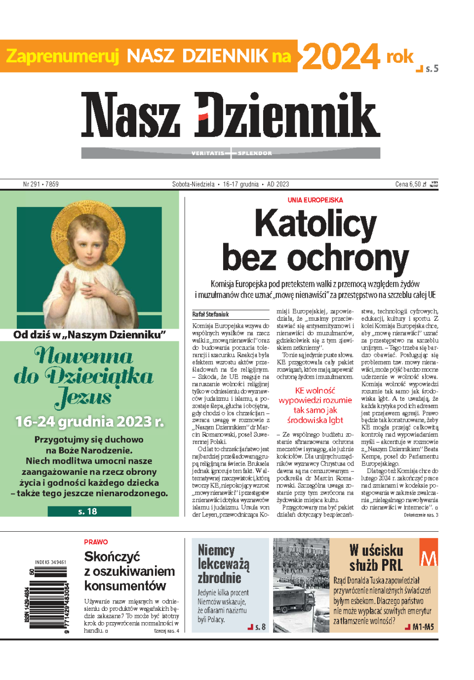 Nasz Dziennik z dnia 16.12.2023 wydanie PDF