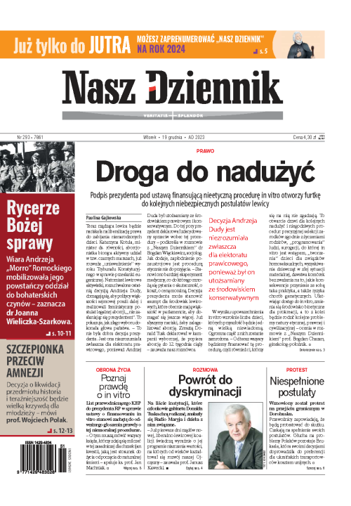 Nasz Dziennik z dnia 19.12.2023 wydanie PDF