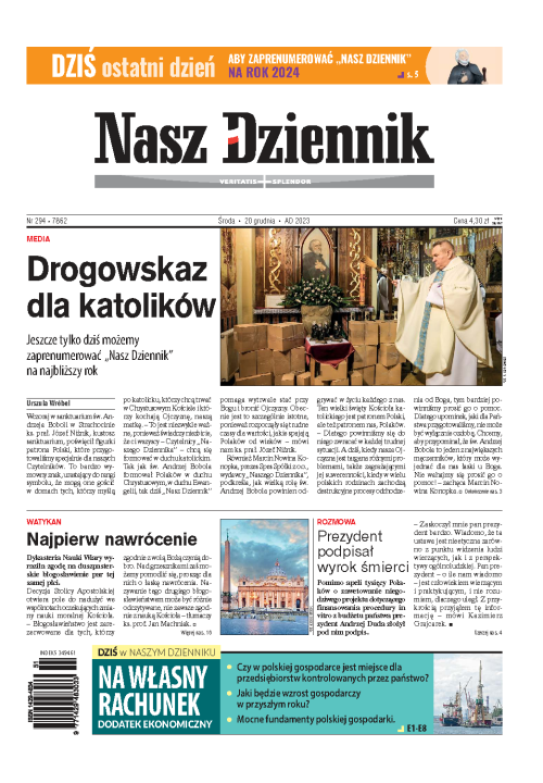 Nasz Dziennik z dnia 20.12.2023 wydanie PDF