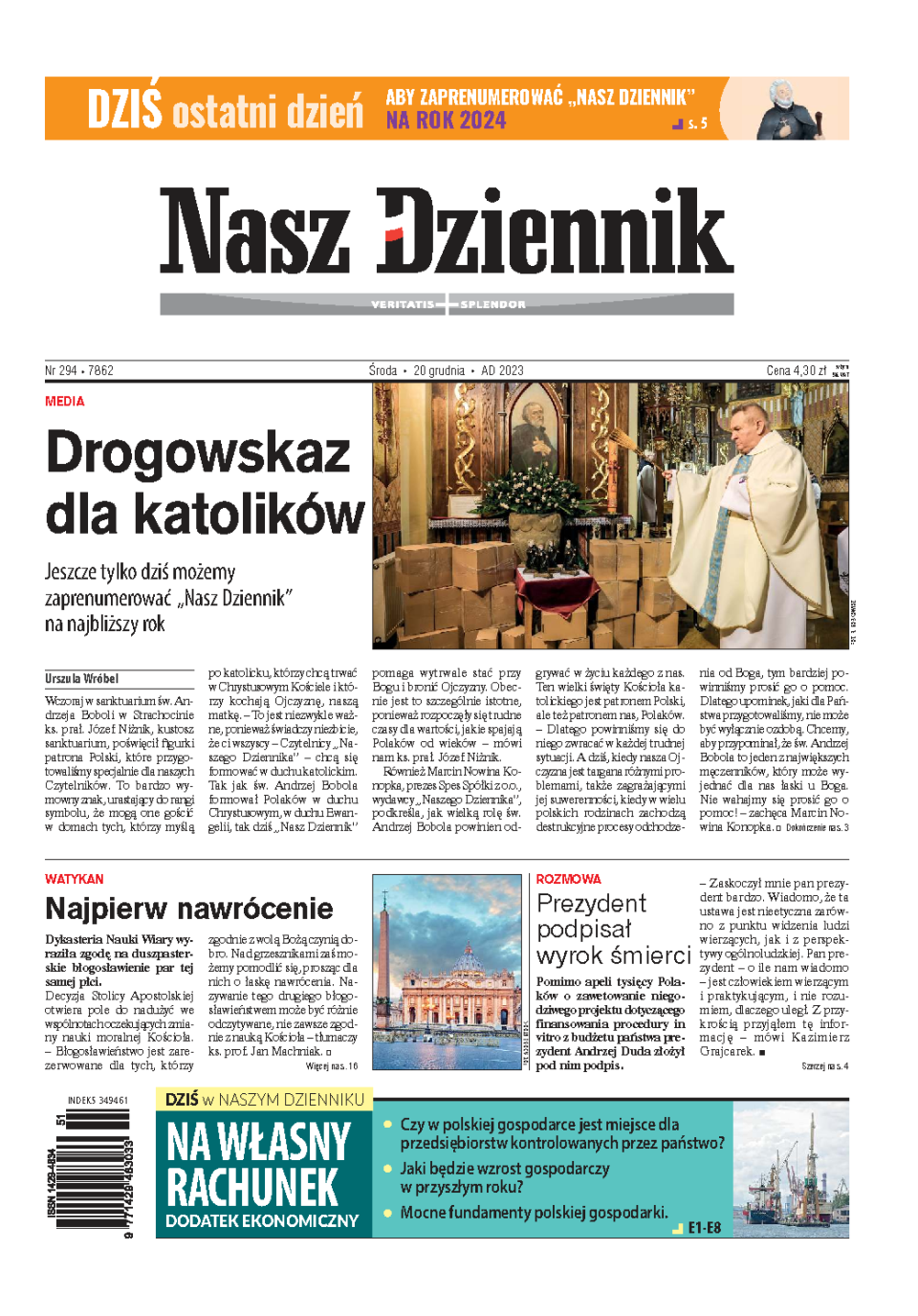 Nasz Dziennik z dnia 20.12.2023 wydanie PDF