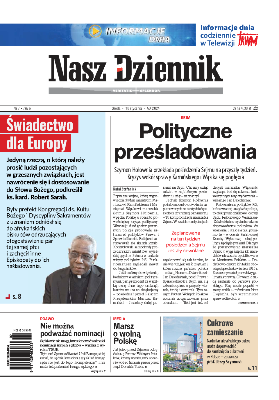 Nasz Dziennik z dnia 10.01.2024 wydanie PDF