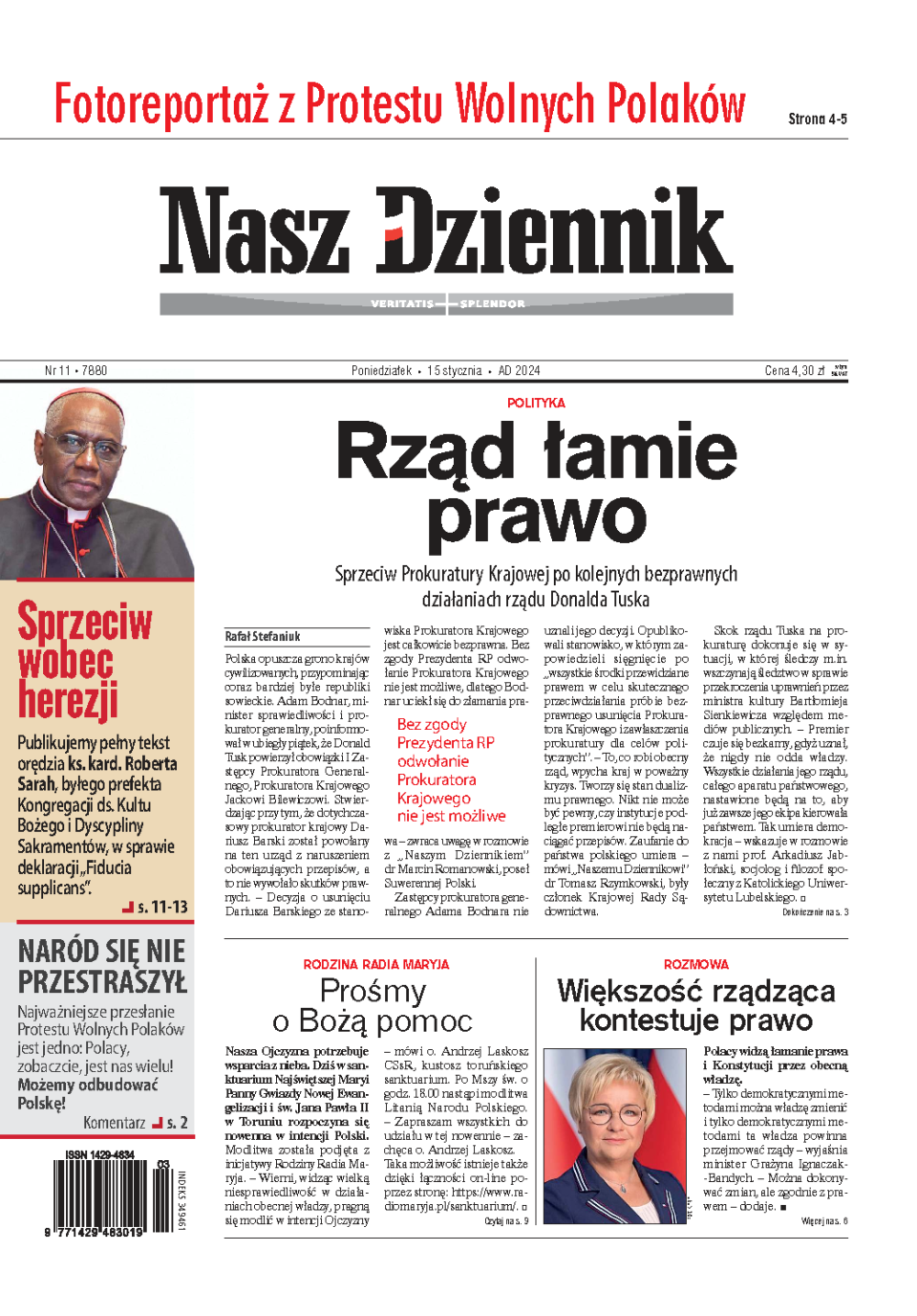 Nasz Dziennik z dnia 15.01.2024 wydanie PDF