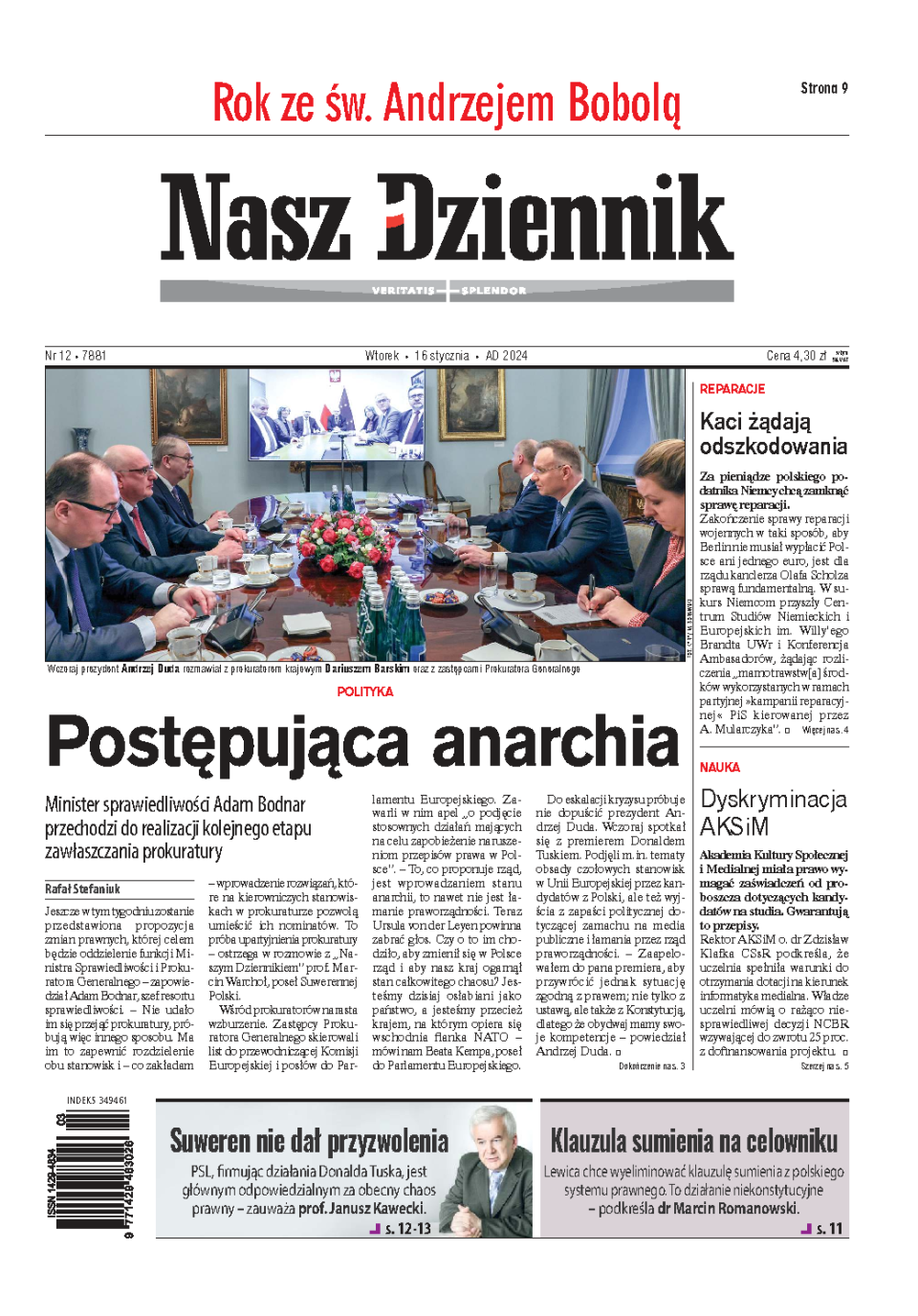 Nasz Dziennik z dnia 16.01.2024 wydanie PDF