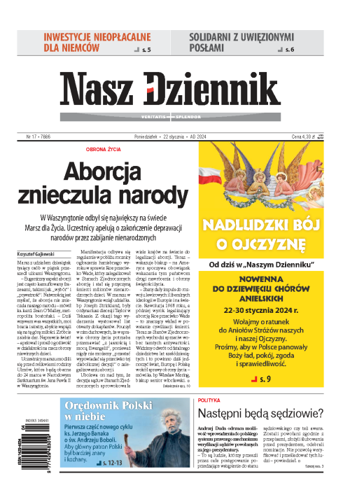 Nasz Dziennik z dnia 22.01.2024 wydanie PDF