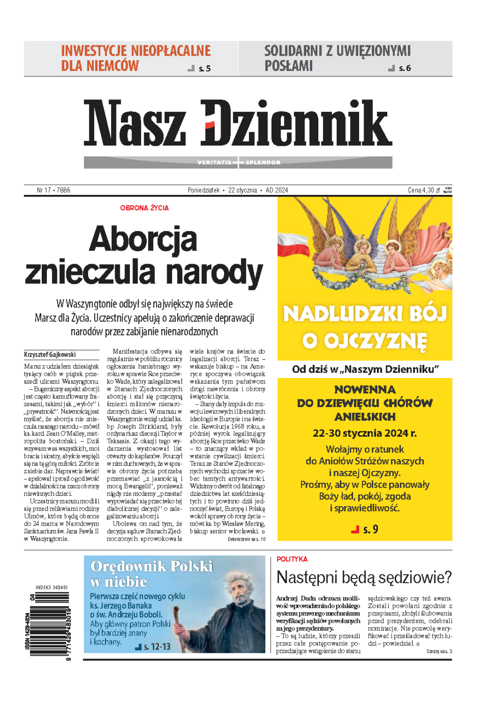 Nasz Dziennik z dnia 22.01.2024 wydanie PDF