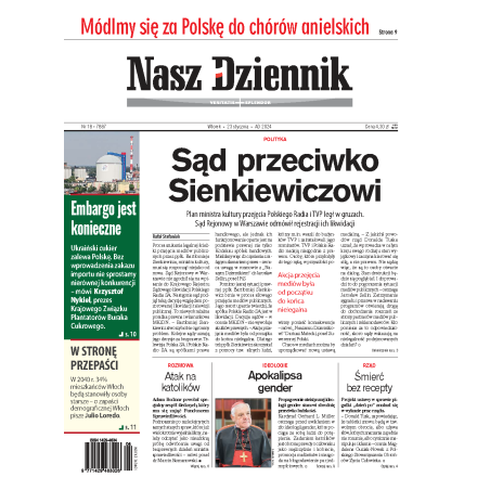 Nasz Dziennik z dnia 23.01.2024 wydanie PDF