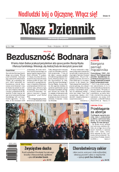 Nasz Dziennik z dnia 24.01.2024 wydanie PDF