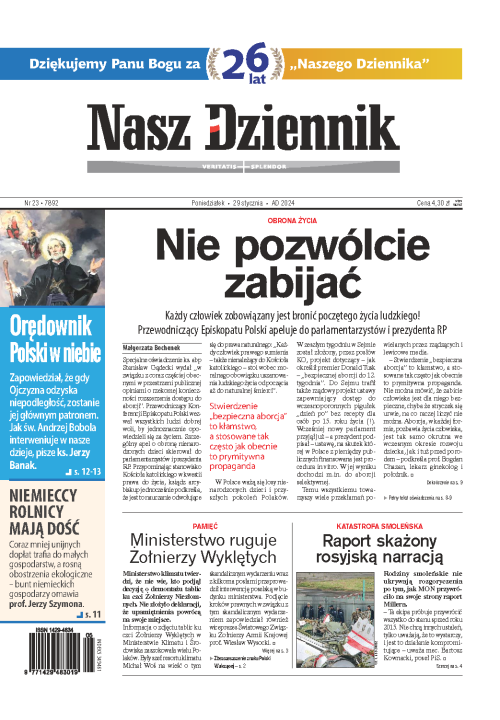 Nasz Dziennik z dnia 29.01.2024 wydanie PDF