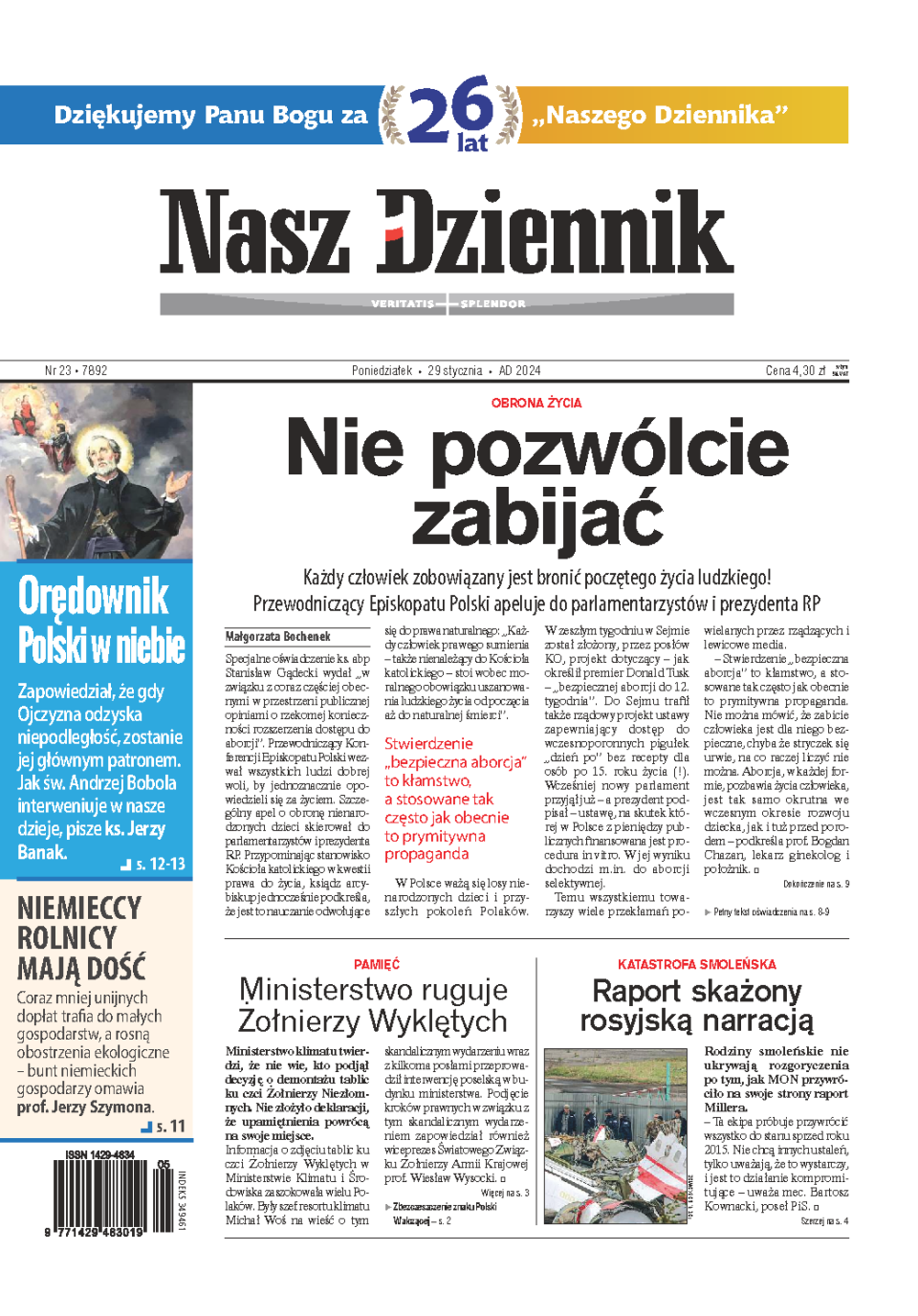 Nasz Dziennik z dnia 29.01.2024 wydanie PDF