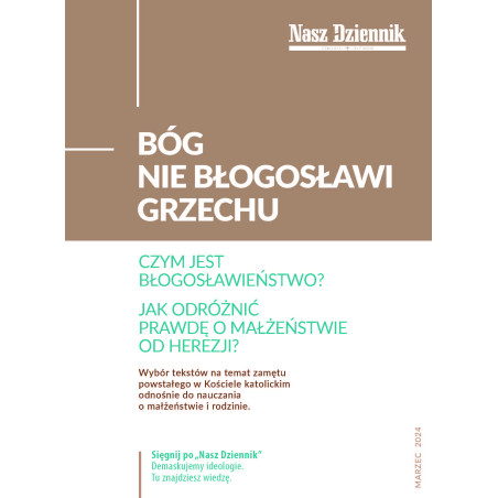 Bóg nie błogosławi grzechu