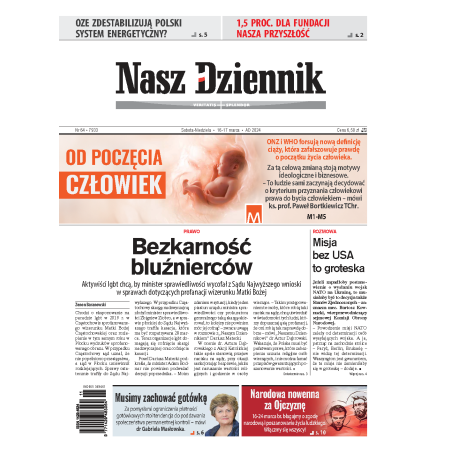 Nasz Dziennik z dnia 16.03.2024 wydanie PDF