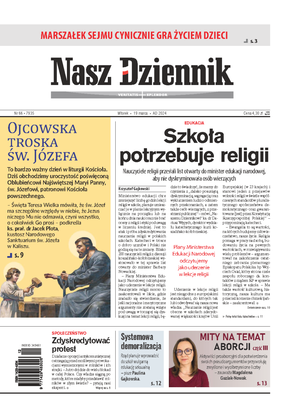 Nasz Dziennik z dnia 19.03.2024 wydanie PDF